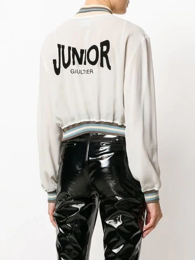Pre-owned Jean Paul Gaultier Vintage Sheer Bomber Jacket In White