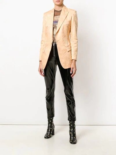 Pre-owned Jean Paul Gaultier Vintage Floral Jacquard Blazer In Pink