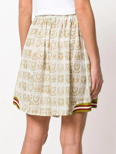 Pre-owned Jean Paul Gaultier Vintage Printed Pleated Skorts In Green