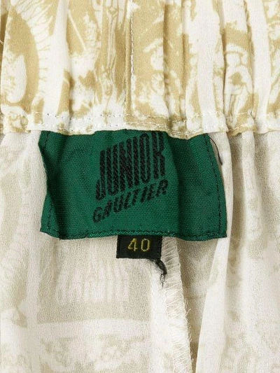 Pre-owned Jean Paul Gaultier Vintage Printed Pleated Skorts In Green