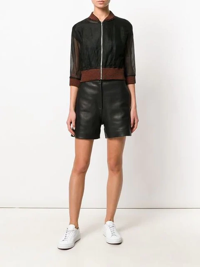 Pre-owned Jean Paul Gaultier Vintage Sheer Bomber Jacket In Black