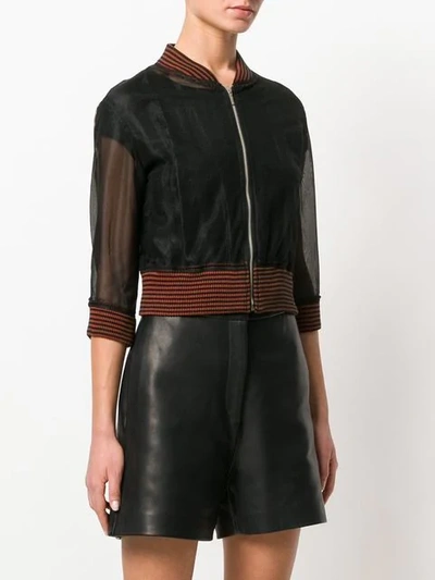 Pre-owned Jean Paul Gaultier Vintage Sheer Bomber Jacket In Black