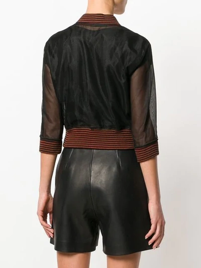 Pre-owned Jean Paul Gaultier Vintage Sheer Bomber Jacket In Black
