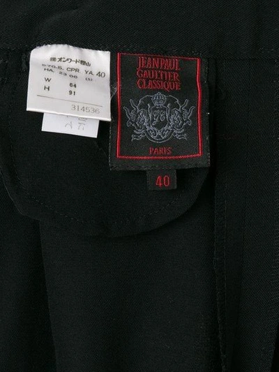 Shop Jean Paul Gaultier Vintage High Waist Suspenders Tailored Trousers - Black