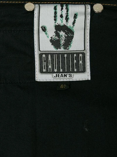 Pre-owned Jean Paul Gaultier Vintage Suspenders Pleated Skirt In Black