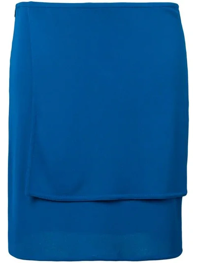 Pre-owned Versace Double-layer Skirt In Blue