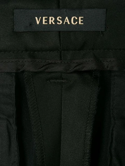 Pre-owned Versace Bootcut Satin Trousers In Black