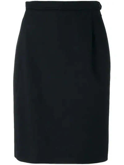 Pre-owned Saint Laurent Knee-length Pencil Skirt In Blue