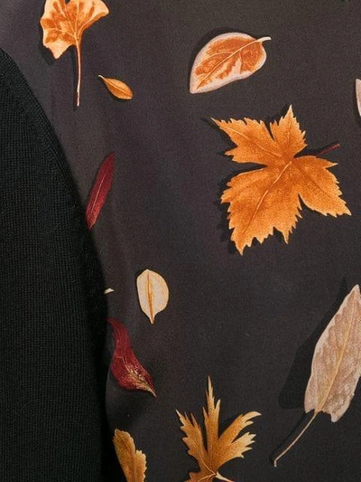 Pre-owned Ferragamo Leaf Print Knitted Top In Black