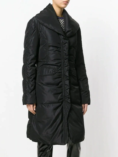 Pre-owned Versace Padded Mid-length Coat In Black