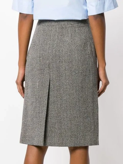 Pre-owned Prada Knitted Midi Skirt In Grey