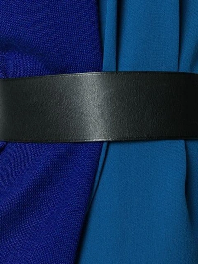 Pre-owned Hermes  Asymmetric Belted Dress In Blue