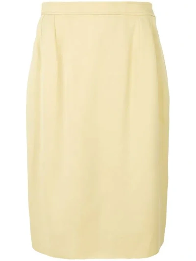 Pre-owned Saint Laurent Straight Skirt In Yellow