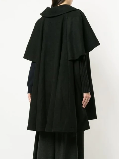 Pre-owned Yohji Yamamoto Vintage Oversized Open-front Cape In Black