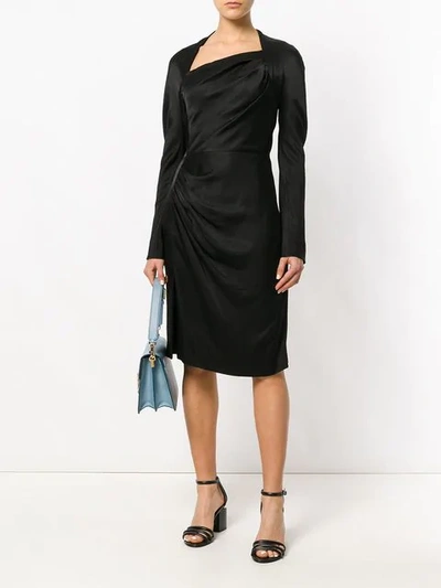 Shop Dior Christian  Vintage Draped Evening Dress - Black