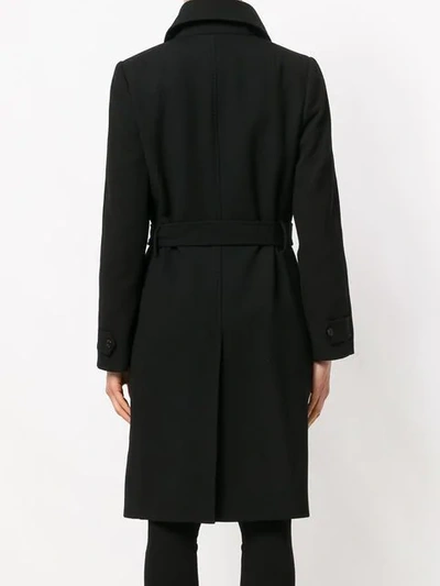 Pre-owned Dolce & Gabbana Belted Midi Coat In Black