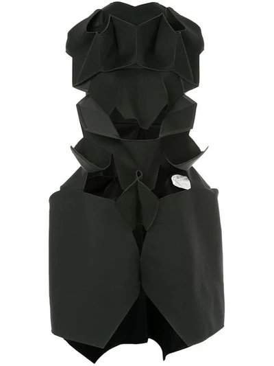 Pre-owned Junya Watanabe Geometric Cut-detail Dress In Black