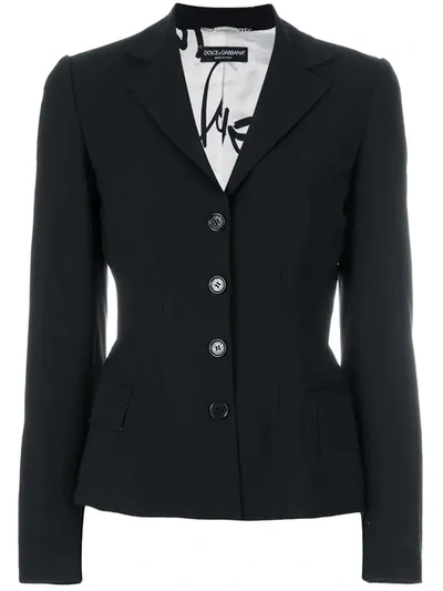 Pre-owned Dolce & Gabbana Slim Fit Blazer In Black