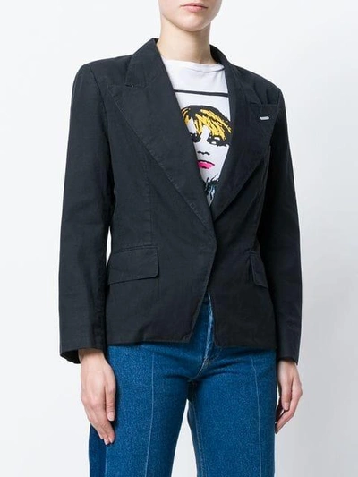 Pre-owned Saint Laurent Blazer Mit Schmaler Passform In Black