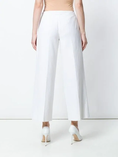 Pre-owned Moschino Vintage Wide-leg Trousers In White