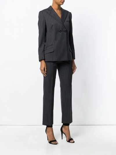 Pre-owned Versace Striped Suit In Black