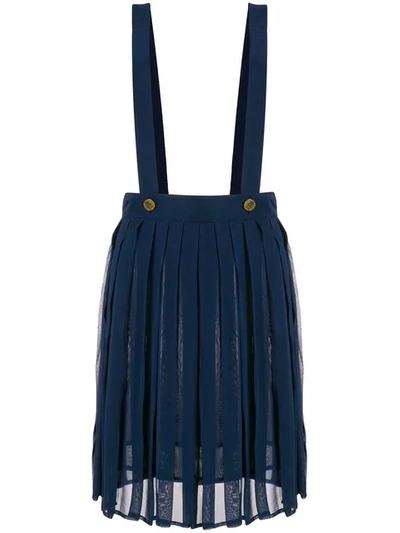 Shop Moschino Vintage Suspender Skirt - Blue