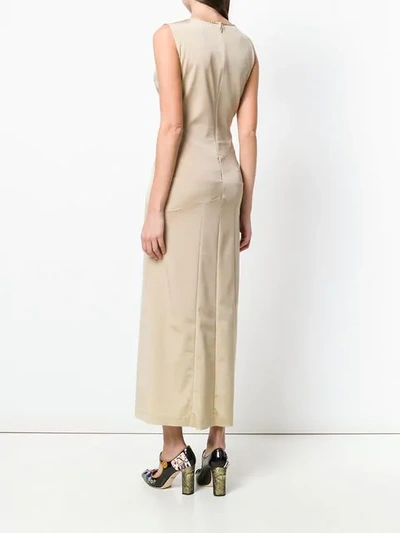 Pre-owned Dolce & Gabbana Sleeveless Bodycon Maxi Dress In Neutrals