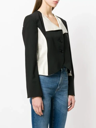 Pre-owned Giorgio Armani Color Block Blazer In Black