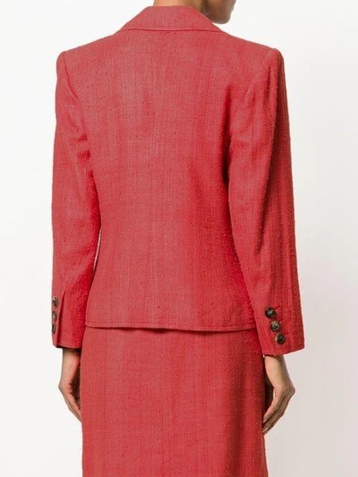 Pre-owned Saint Laurent Structured Distressed Blazer In Red