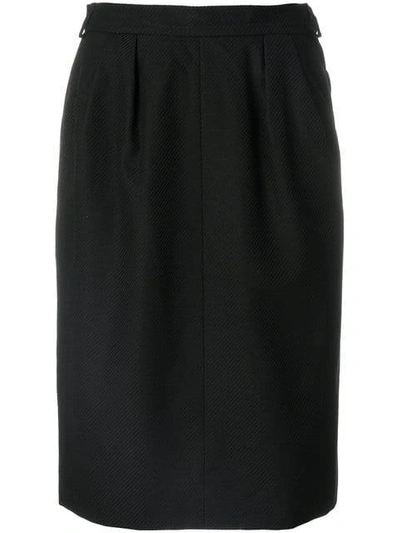 Pre-owned Saint Laurent High-waisted Tulip Skirt In Black
