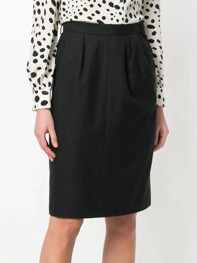 Pre-owned Saint Laurent High-waisted Tulip Skirt In Black