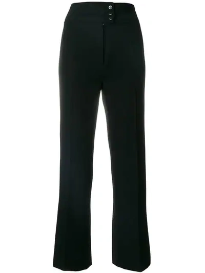 Pre-owned Saint Laurent High-waisted Tailored Trousers In Black