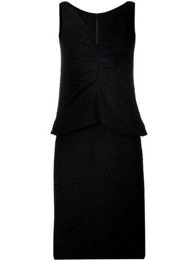 Pre-owned Dior Christian   Layered Textured Dres - Black