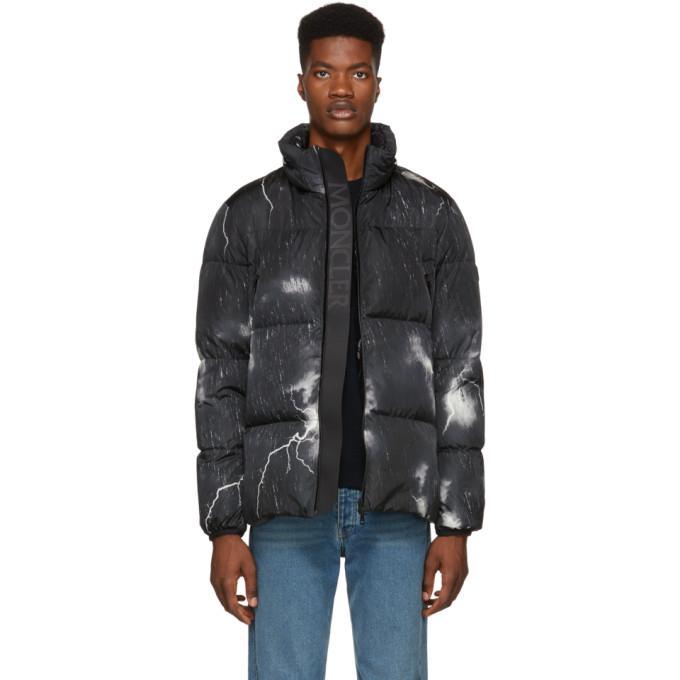 Moncler Black Down Fabas Lightning Bolt 