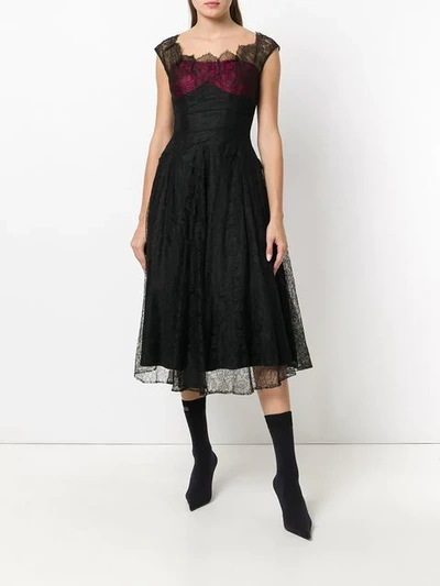 Shop William Vintage Lace Midi Dress - Black