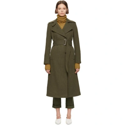 Shop Victoria Beckham Brown Fitted Trench Coat