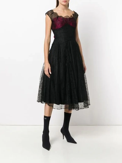 Shop William Vintage Lace Midi Dress - Black