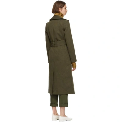 Shop Victoria Beckham Brown Fitted Trench Coat