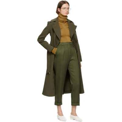 Shop Victoria Beckham Brown Fitted Trench Coat