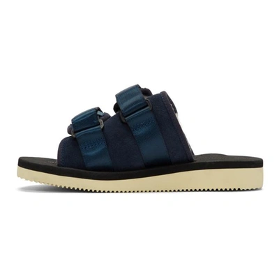 Shop Suicoke Navy Shearling Moto Sandals