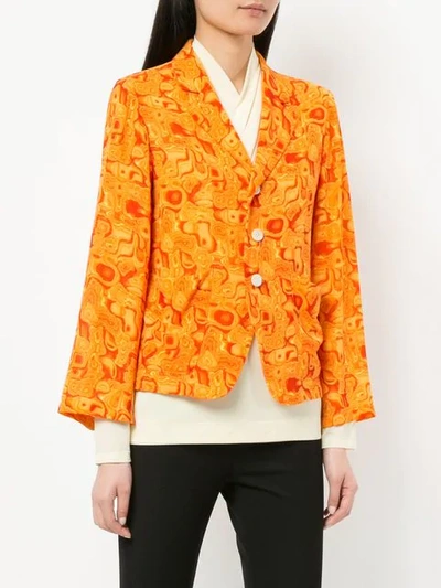 Pre-owned Yohji Yamamoto Vintage 古着万花筒印花西装夹克 - 橘色 In Orange