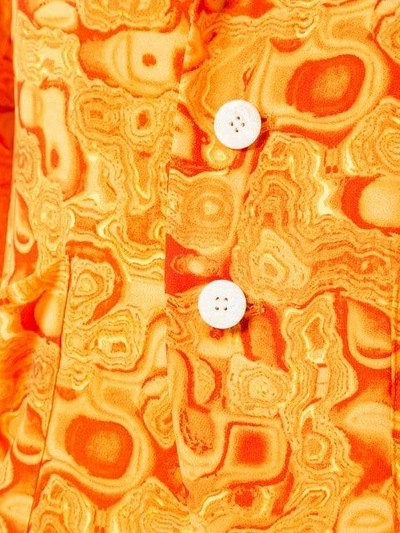 Pre-owned Yohji Yamamoto Vintage Cropped Kaleidoscope-print Blazer In Orange