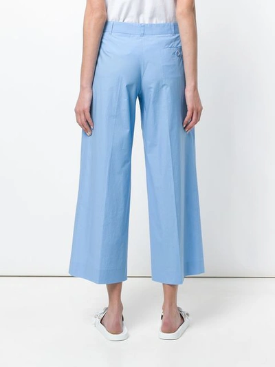 Pre-owned Moschino Vintage Wide-legged Cropped Trousers In Blue