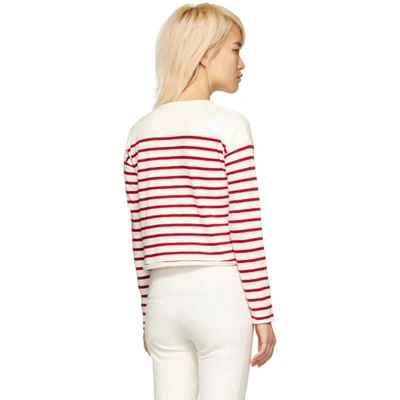 Shop Rag & Bone Rag And Bone White And Red Striped Halsey Long Sleeve T-shirt In 183 Wht/red