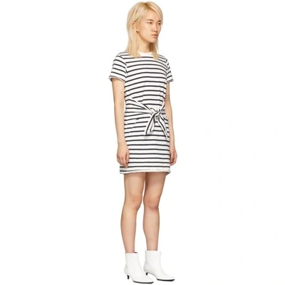 Shop Rag & Bone Rag And Bone White And Navy Halsey Tie Dress In 182 Wht/nvy