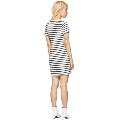 Shop Rag & Bone Rag And Bone White And Navy Halsey Tie Dress In 182 Wht/nvy