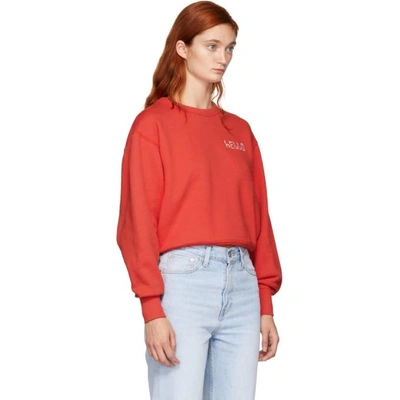 Shop Rag & Bone Rag And Bone Red Hello Sweatshirt In 645 Candyap