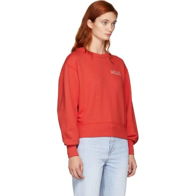 Shop Rag & Bone Rag And Bone Red Hello Sweatshirt In 645 Candyap