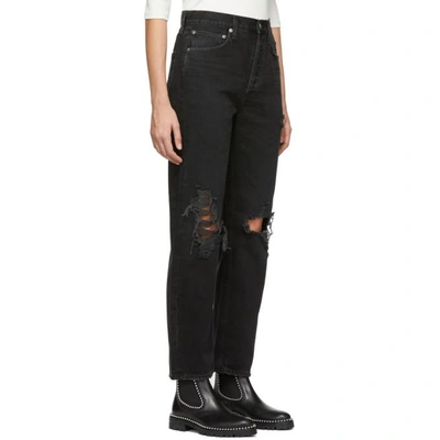 Shop Agolde Black 90s Loose Fit Jeans In Audio