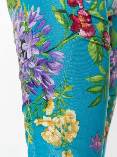 Shop Dolce & Gabbana Vintage Floral Cropped Trousers - Blue